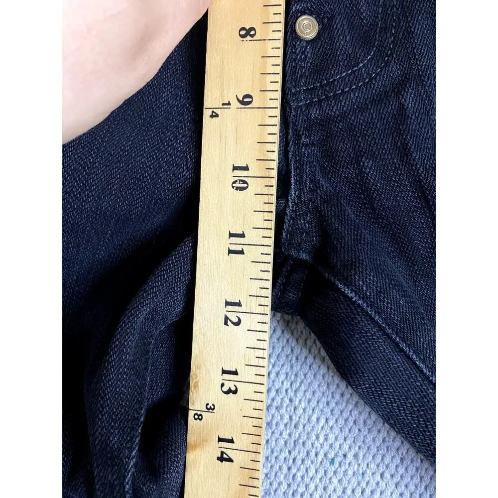 Crown Basics Jeans Mens 36X28 Black Loose Straight Painted‎ Back Y2K Button Fly